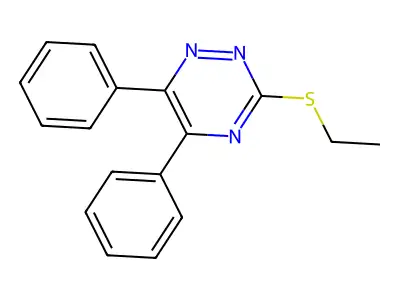 3-Ethylthio-5,6-diphenyl-1,2,4-triazine structure