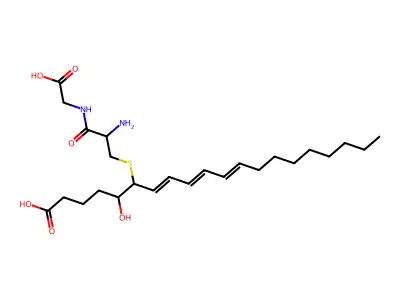 S-(1-Carboxy-4-hydroxynonadeca-6,8,10-trien-5-yl)cysteinylglycine structure