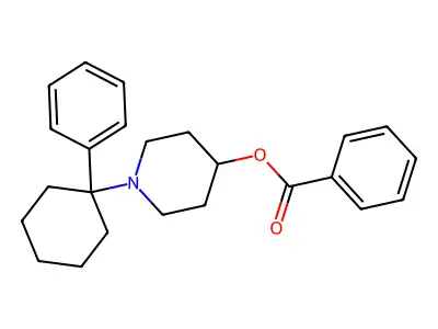 4-Piperidinol, 1-(1-phenylcyclohexyl)-, benzoate (ester) structure
