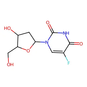 1-(2-Deoxy-|A-L-erythro-pentofuranosyl)-5-fluoro-2,4(1H,3H)-pyrimidinedione structure
