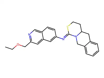 5-Isoquinolinamine, 3-(ethoxymethyl)-N-(4,4a,5,10-tetrahydro-1H,3H-(1,3)thiazino(3,4-b)isoquinolin-1-ylidene)-, (+-)- structure