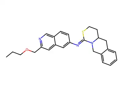 5-Isoquinolinamine, 3-(propoxymethyl)-N-(4,4a,5,10-tetrahydro-1H,3H-(1,3)thiazino(3,4-b)isoquinolin-1-ylidene)-, (+-)- structure