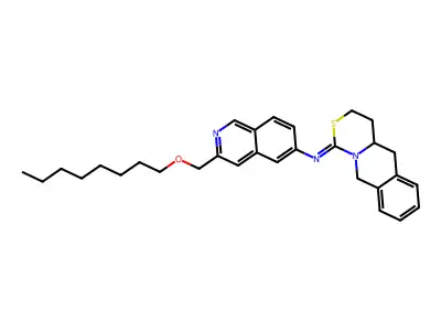 5-Isoquinolinamine, 3-((octyloxy)methyl)-N-(4,4a,5,10-tetrahydro-1H,3H-(1,3)thiazino(3,4-b)isoquinolin-1-ylidene)-, (+-)- structure