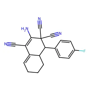 2-Amino-4-(4-fluorophenyl)-4a,5,6,7-tetrahydro-1,3,3(4H)-naphthalenetricarbonitrile structure