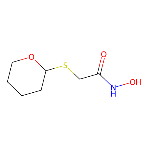 (2-Tetrahydropyranylmercapto)-acethydroxamic acid structure