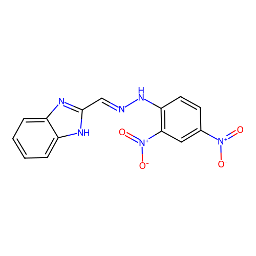 N-(1H-benzimidazol-2-ylmethylideneamino)-2,4-dinitroaniline structure