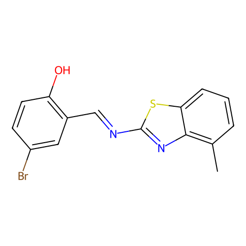 Phenol,4-bromo-2-[[(4-methyl-2-benzothiazolyl)imino]methyl]- structure