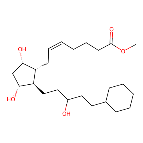 18,19,20-trinor-17-cyclohexyl-13,14-dehydroprostaglandin F2alpha methyl ester structure