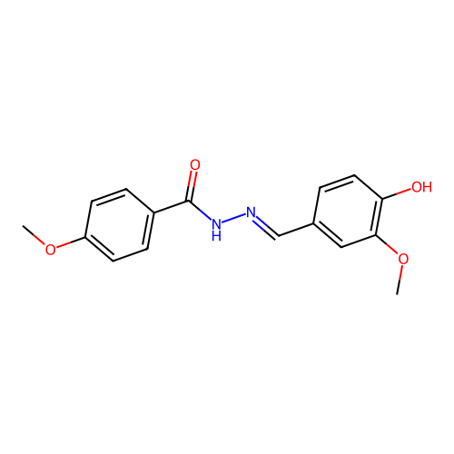 N-[(4-hydroxy-3-methoxyphenyl)methylideneamino]-4-methoxybenzamide structure