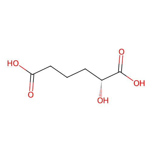 (2R)-2-hydroxyhexanedioic acid structure