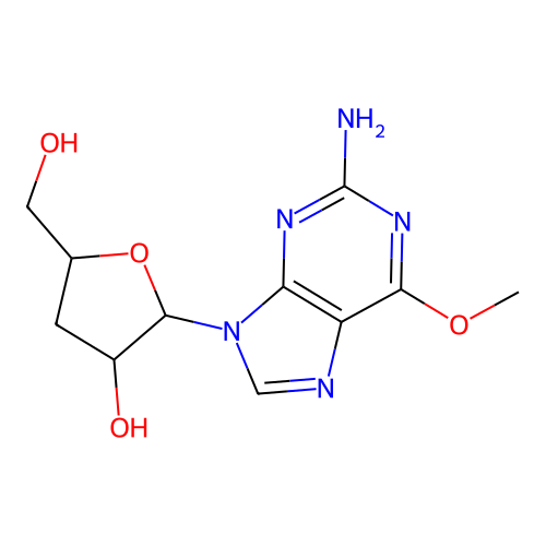 2-(2-Amino-6-methoxypurin-9-yl)-5-(hydroxymethyl)oxolan-3-ol structure