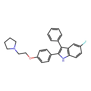 INDOLE, 5-FLUORO-3-PHENYL-2-(p-(2-(1-PYRROLIDINYL)ETHOXY)PHENYL)- structure
