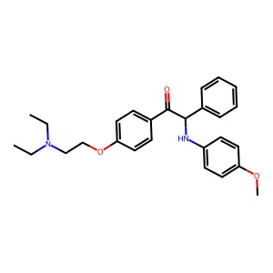 4'-(2-(Diethylamino)ethoxy)-2-(p-methoxyanilino)-2-phenylacetophenone structure