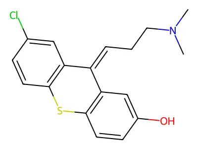 (9Z)-7-chloro-9-[3-(dimethylamino)propylidene]thioxanthen-2-ol structure
