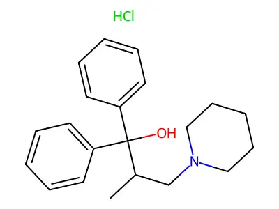 1-Piperidinepropanol, alpha,alpha-diphenyl-beta-methyl-, hydrochloride structure