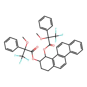 Benzeneacetic acid, alpha-methoxy-alpha-(trifluoromethyl)-, 1,2,3,4-tetrahydro-3,4-chrysenediyl ester structure