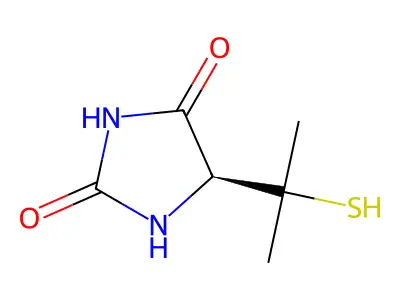 (5S)-5-(2-sulfanylpropan-2-yl)imidazolidine-2,4-dione structure