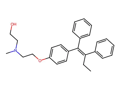 2-[2-[4-(1,2-Diphenylbut-1-enyl)phenoxy]ethyl-methylamino]ethanol structure