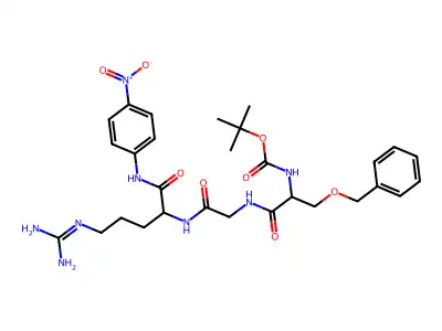 N-tert-BOC-0-benzyl-Ser-Gly-Arg p-nitroanilide structure