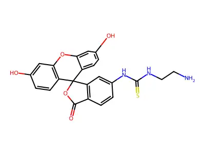 4-(N-2-aminoethylthioureal)fluorescein structure