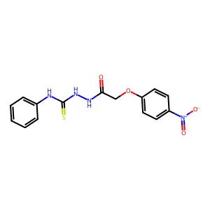 2-(4-nitrophenoxy)-N-[(phenylcarbamothioyl)amino]acetamide structure