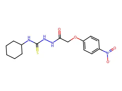 1-Cyclohexyl-3-[[2-(4-nitrophenoxy)acetyl]amino]thiourea structure