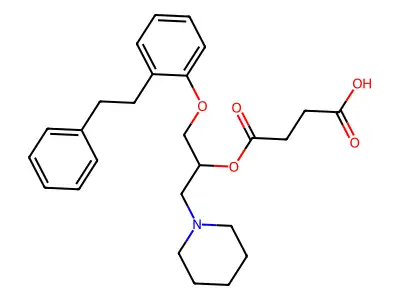4-Oxo-4-((1-(2-phenethylphenoxy)-3-(piperidin-1-yl)propan-2-yl)oxy)butanoicacid structure