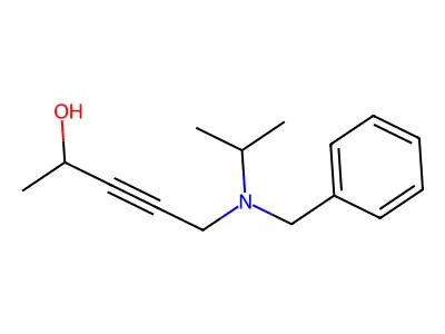 5-[Benzyl(propan-2-yl)amino]pent-3-yn-2-ol structure