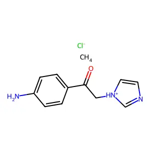 Acetophenone, 4'-amino-2-(1-imidazolyl)-, hydrochloride structure