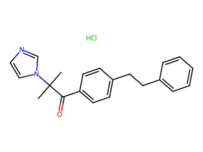 Propiophenone, 2-(1-imidazolyl)-2-methyl-4'-phenethyl-, hydrochloride structure