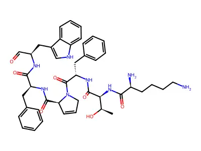 Cyclo(trp-lys-thr-phe-pro-phe)acetate structure