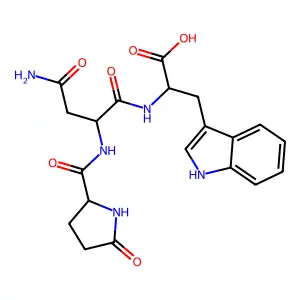Pyroglutamylasparaginyltryptophan structure