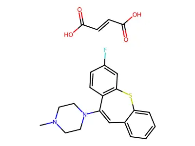 But-2-enedioic acid;1-(2-fluorobenzo[b][1]benzothiepin-5-yl)-4-methylpiperazine structure
