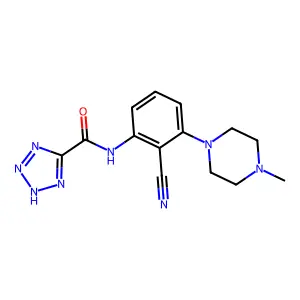 N-(3-(4-Methylpiperazin-1-yl)-2-cyanophenyl)-1H-tetrazole-5-carboxamide structure