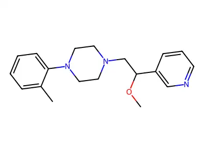 Piperazine, 1-(2-methoxy-2-(3-pyridyl)ethyl)-4-(o-tolyl)- structure