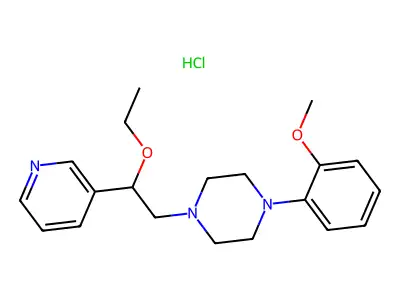 1-(2-Ethoxy-2-(3'-pyridyl)ethyl)-4-(2'-methoxyphenyl)piperazine hydrochloride structure