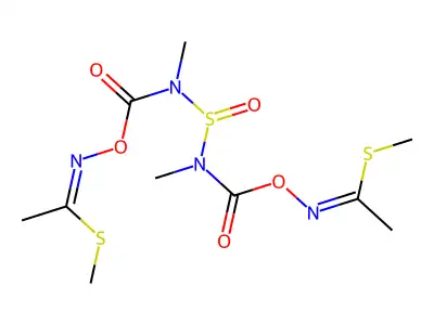 Dimethyl N,N'-{sulfinylbis[(methylcarbamoyl)oxy]}diethanimidothioate structure
