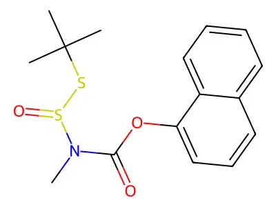Carbamic acid, (((1,1-dimethylethyl)thio)sulfinyl)methyl-, 1-naphthalenyl ester structure