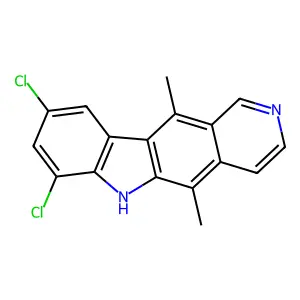 6H-Pyrido(4,3-b)carbazole, 7,9-dichloro-5,11-dimethyl- structure