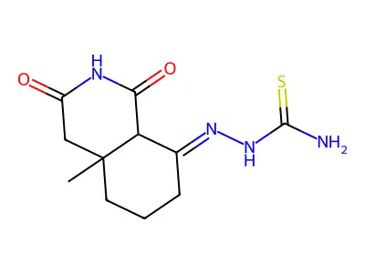 [(4a-methyl-1,3-dioxo-5,6,7,8a-tetrahydro-4H-isoquinolin-8-ylidene)amino]thiourea structure