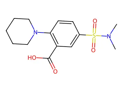 5-(Dimethylsulfamoyl)-2-(piperidin-1-yl)benzoic acid structure