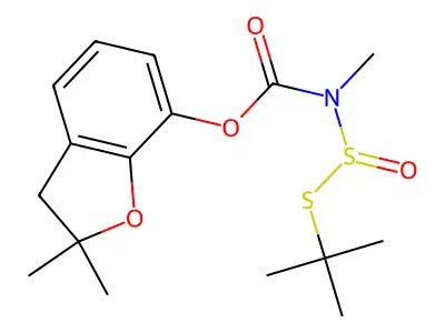 2,3-Dihydro-2,2-dimethylbenzofuranyl-7-(methyl)(t-butylthiosulfinyl)carbamate structure