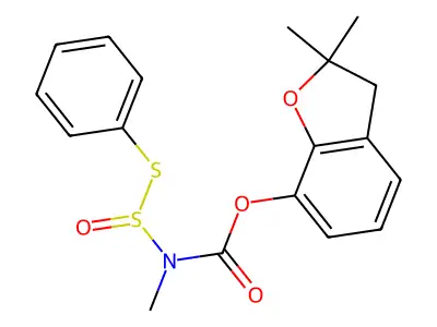 2,3-Dihydro-2,2-dimethyl-7-benzofuranyl methyl((phenylthio)sulfinyl)carbamate structure