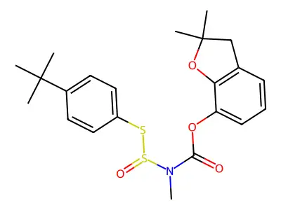2,3-Dihydro-2,2-dimethylbenzofuranyl-7-(methyl)(4-t-butylphenylthiosulfinyl)carbamate structure