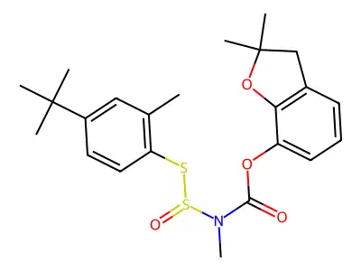 2,3-Dihydro-2,2-dimethylbenzofuranyl-7-(methyl)(2-methyl-4-t-butylphenylthiosulfinyl)carbamate structure