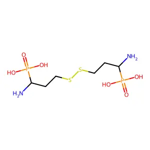 [1-Amino-3-[(3-amino-3-phosphono-propyl)disulfanyl]propyl]phosphonic acid structure