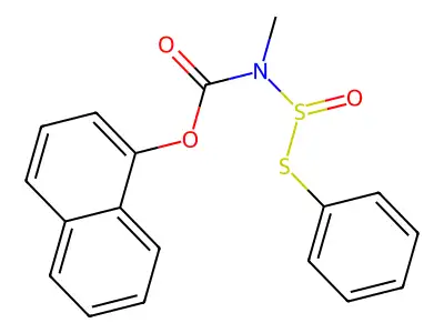 Carbamic acid, methyl((phenylthio)sulfinyl)-, 1-naphthalenyl ester structure