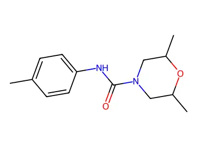 4-(N-(P-Tolyl)carbamoyl)-2,6-dimethylmorpholine structure