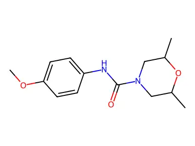 4-(N-(P-Anisyl)carbamoyl)-2,6-dimethylmorpholine structure