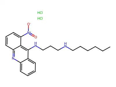 1,3-Propanediamine, N-hexyl-N'-(1-nitro-9-acridinyl)-, dihydrochloride structure